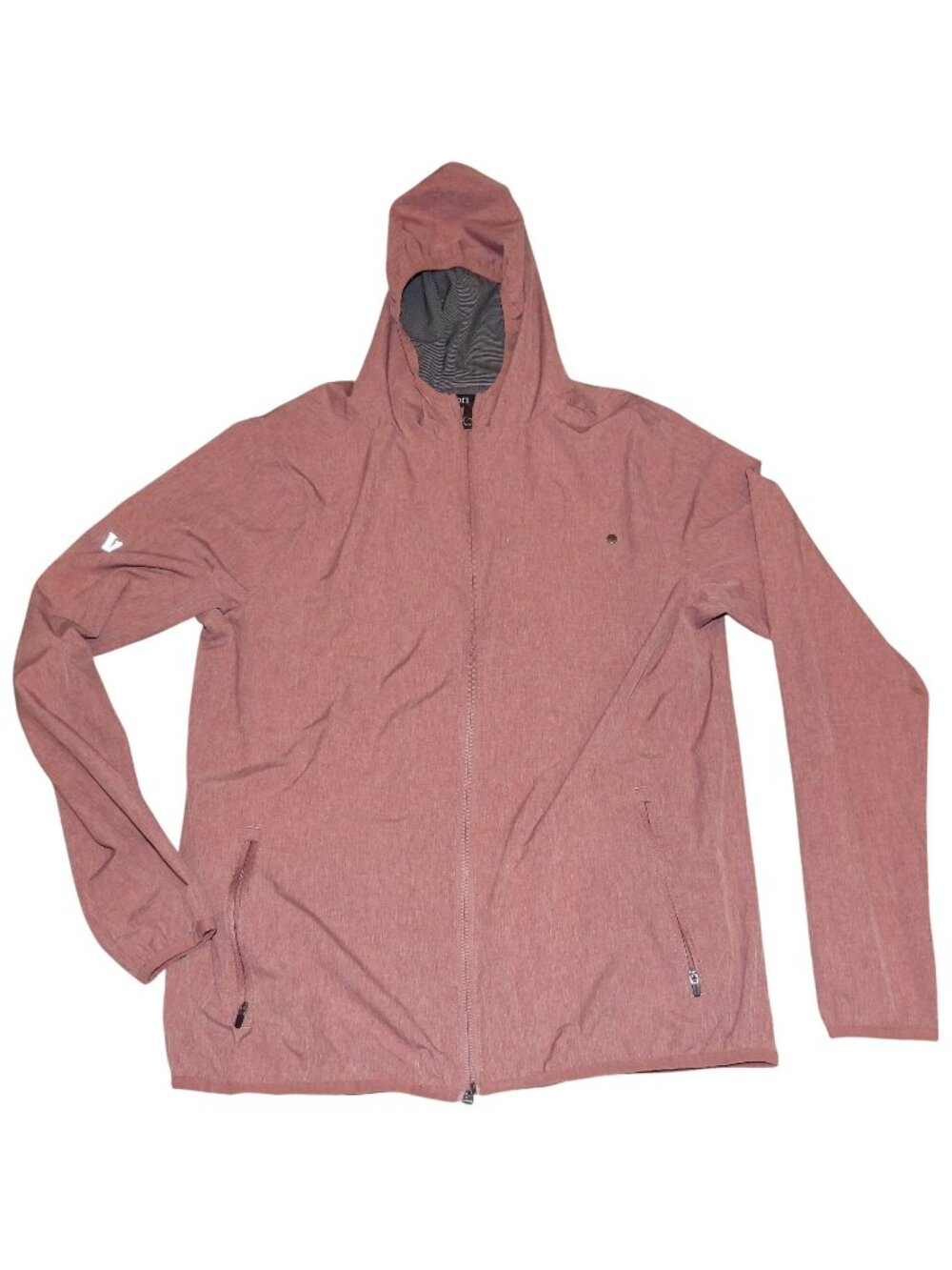 Vuori Outdoor Trainer Shell Jacket Lightweight Hooded Merlot Full Zip Medium